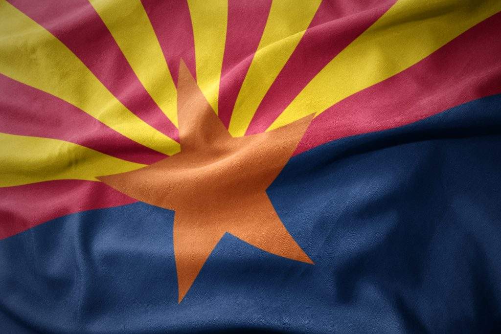 waving colorful national flag of arizona state.