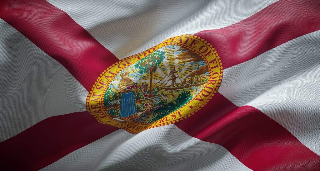 Official flag of the state of Florida. United States of America.